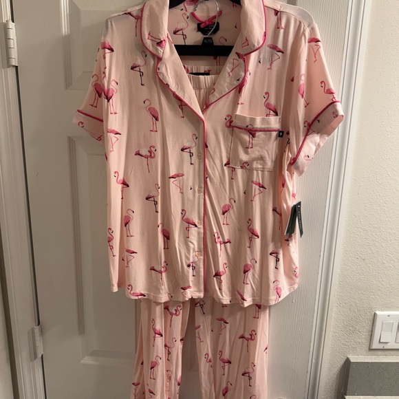Kate Spade Pink Flamingo Print Pajama Set - Picture 2 of 9